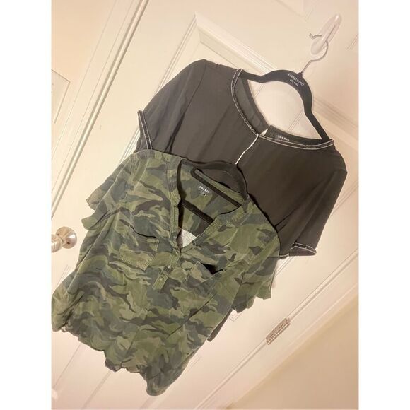 Torrid women’s bundle lot blouse camo black sequined size 1 or 1X - Picture 1 of 13